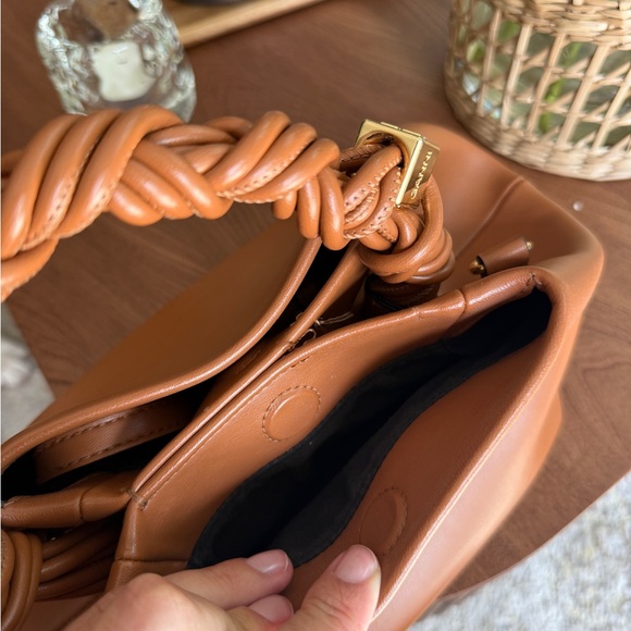 Ganni Bou Top Handle Brown Mini Bag with Twisted Handle - Picture 6 of 7